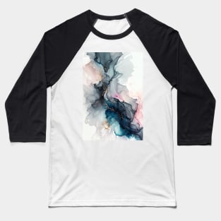 Pink and Blue Cosmos - Abstract Alcohol Ink Art Baseball T-Shirt